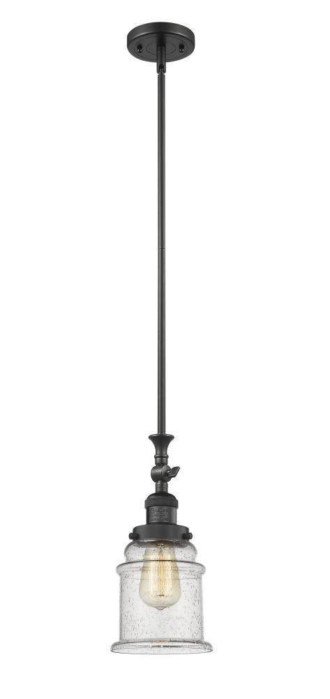 Canton - 1 Light - 6 inch - Matte Black - Stem Hung - Adjustable Mini Pendant