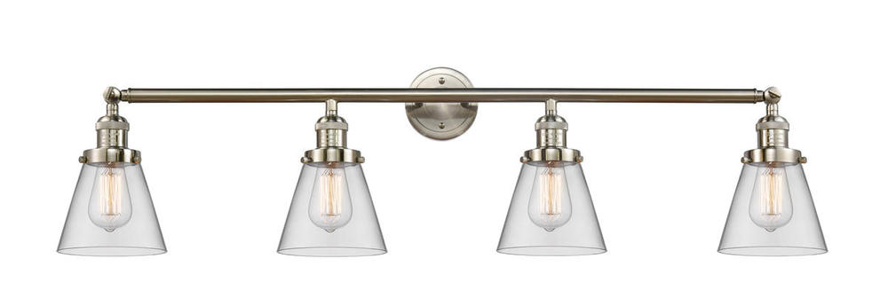 Cone - 4 Light - 42 inch - Brushed Satin Nickel - Adjustable Bath Vanity Light