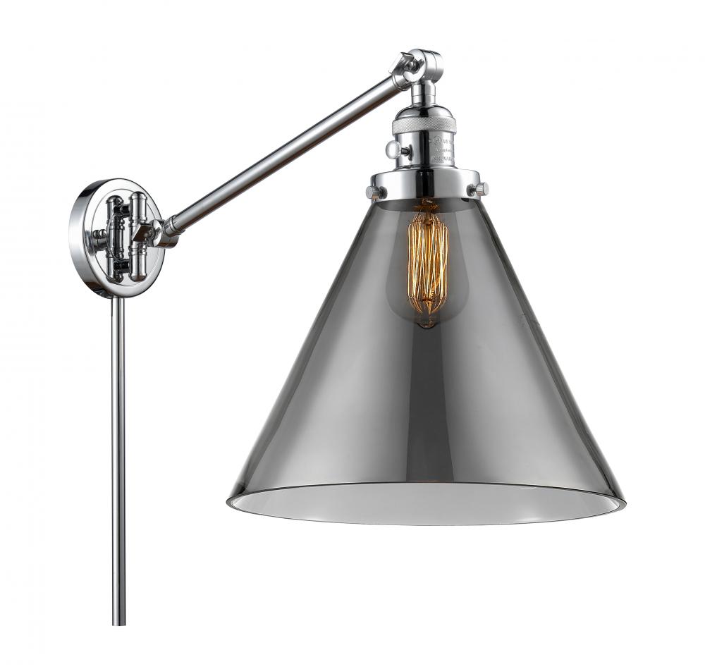 Cone - 1 Light - 12 inch - Polished Chrome -Adjustable Swing Arm
