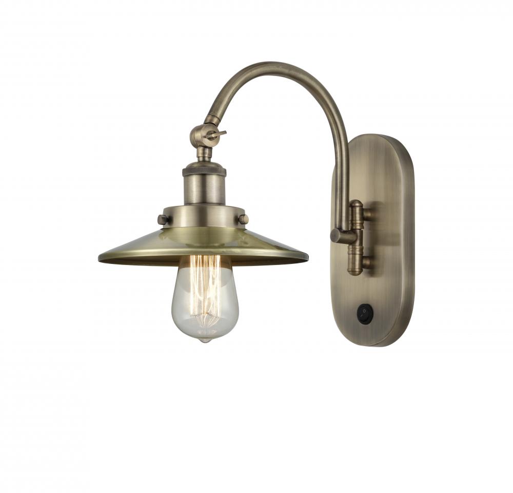 Railroad - 1 Light - 8 inch - Antique Copper - Adjustable Swing Arm
