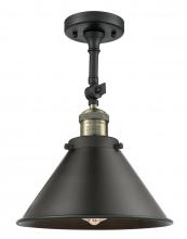 Innovations Lighting 201F-BAB-M10-BK-LED - Briarcliff - 1 Light - 10 inch - Black Antique Brass - Adjustable Semi-Flush Mount