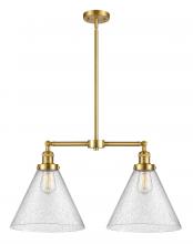 Innovations Lighting 209-SG-G44-L-LED - Cone - 2 Light - 21 inch - Satin Gold - Stem Hung - Adjustable Island Light