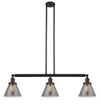 Innovations Lighting 213-BK-G43 - Cone - 3 Light - 40 inch - Matte Black - Stem Hung - Adjustable Island Light