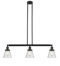 Innovations Lighting 213-BK-G64-LED - Cone - 3 Light - 39 inch - Matte Black - Stem Hung - Adjustable Island Light