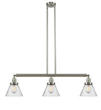 Innovations Lighting 213-SN-G44-LED - Cone - 3 Light - 40 inch - Brushed Satin Nickel - Stem Hung - Adjustable Island Light